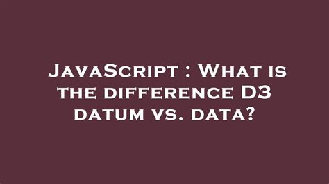 datum vs data